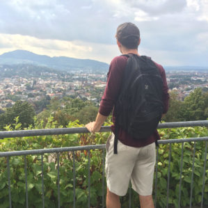 Connor overlooking Freiburg, Germany where he studied abroad