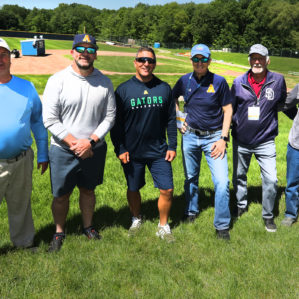 Allegheny College celebrates Reunion Weekend - baseball alums, including visit to major field renovation site. Photo by Ed Mailliard.