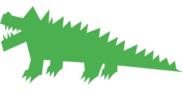 Green silhouette Illustration of an alligator