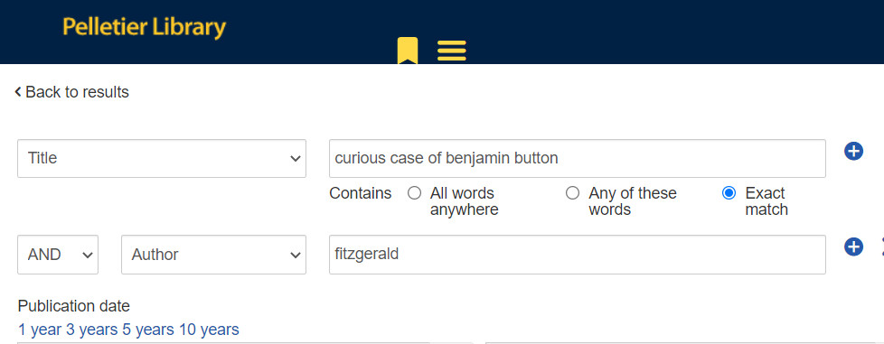 Screenshot of the advanced search dialog in AggreGator