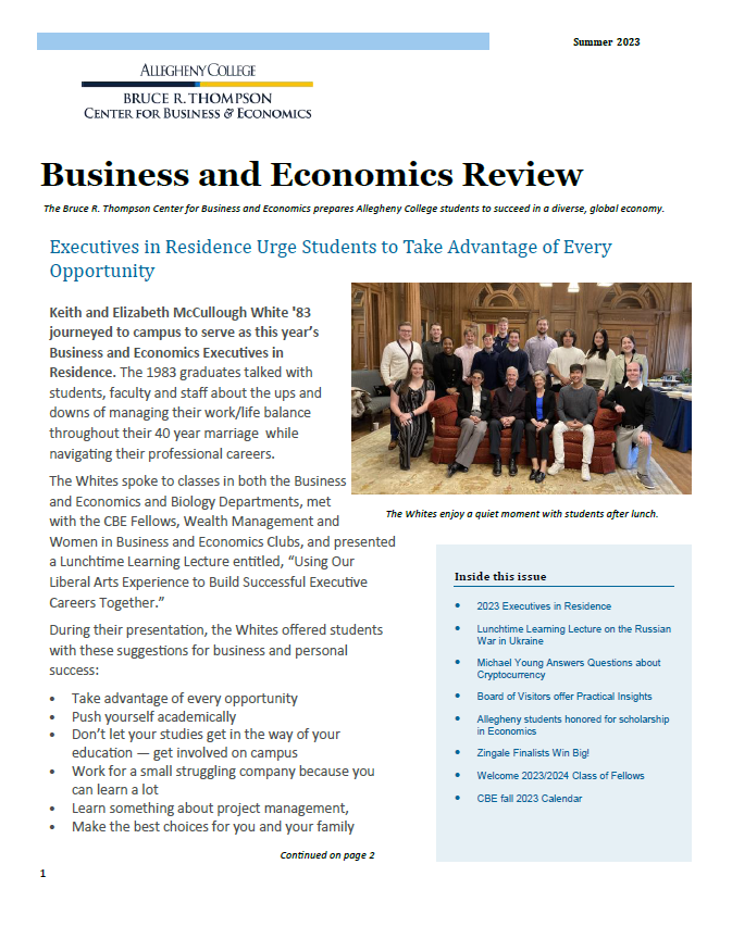 Summer 2023 Business and Economics Review