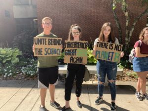 Students protesting during the climate march.