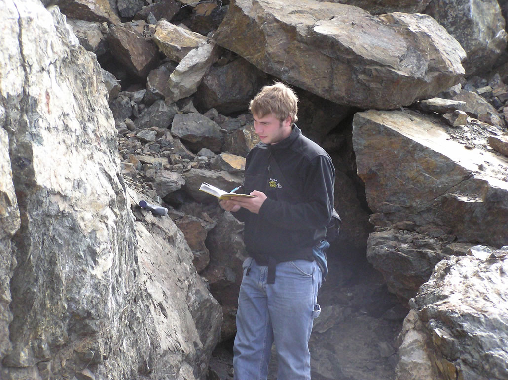 Taking notes on the north side of Beluga Point outcrop