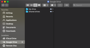 Shared drives interface in Mac finder
