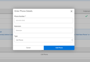 Screenshot of the "Enter Phone Details" dialog box in Self Service