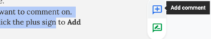 Screenshot of "Add comment" option in a Google Doc