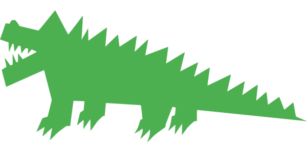 Green silhouette Illustration of an alligator