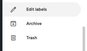Screenshot of the "Edit labels" option in Google Keep