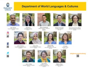 Members of the Department of World Languages & Cultures, 2022-23