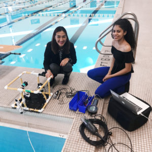 Computer science professor Janyl Jumadinova and computer science/environmental studies major Elisia Wright are developing a robot for lake research.