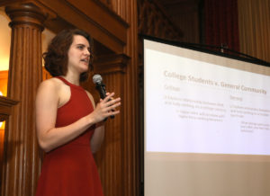Allegheny College summer research students present their work at ACRoSS luncheon, July 9, 2019. Photo by Ed Mailliard.