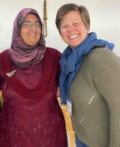 Allegheny Professor Beth Choate greets Ibtissam Machmeed, a women’s rights and interfaith activist in Israel. (Photos courtesy of Marci Major)