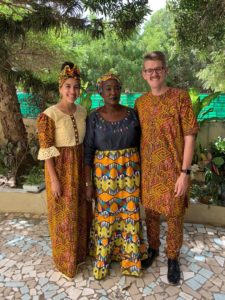 Allegheny College junior Trevor Mahan poses with members of his host family in Senegal.