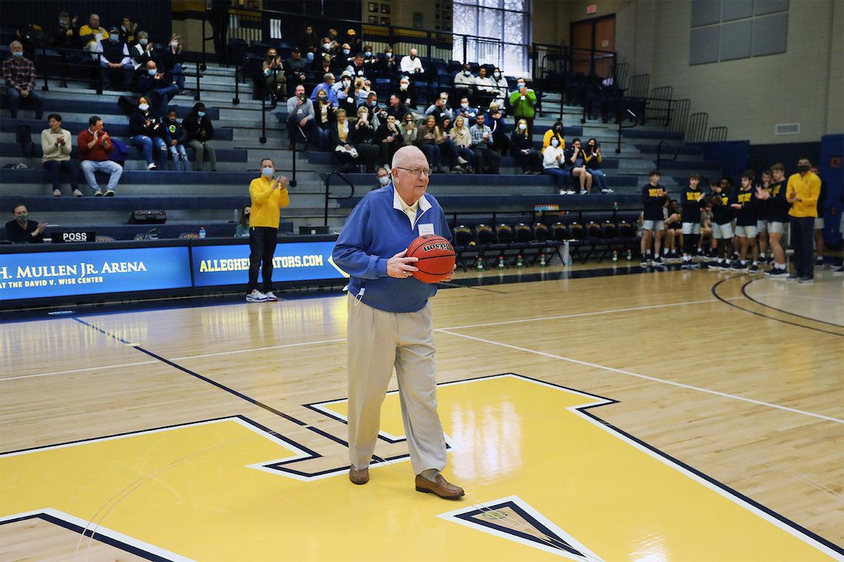 Norm Sundstrom at center court in the Wise Center