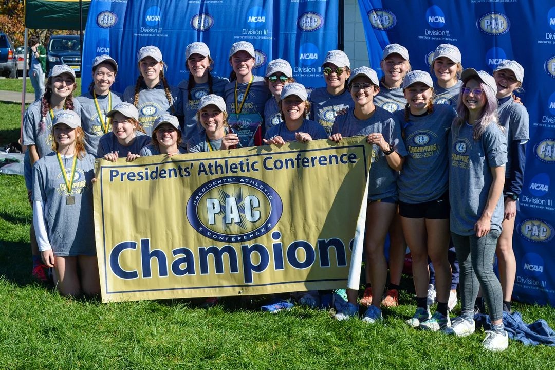 The women's cross country team captured the 2022 Presidents' Athletic Conference Championship.