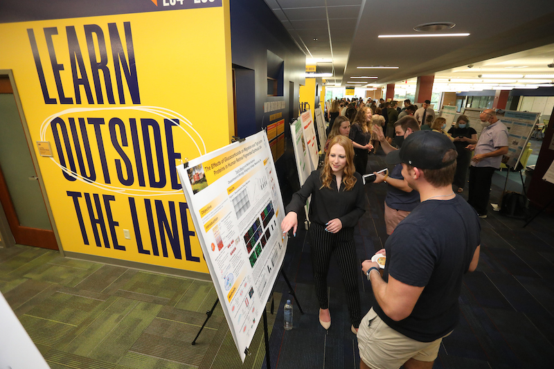 students present research posters