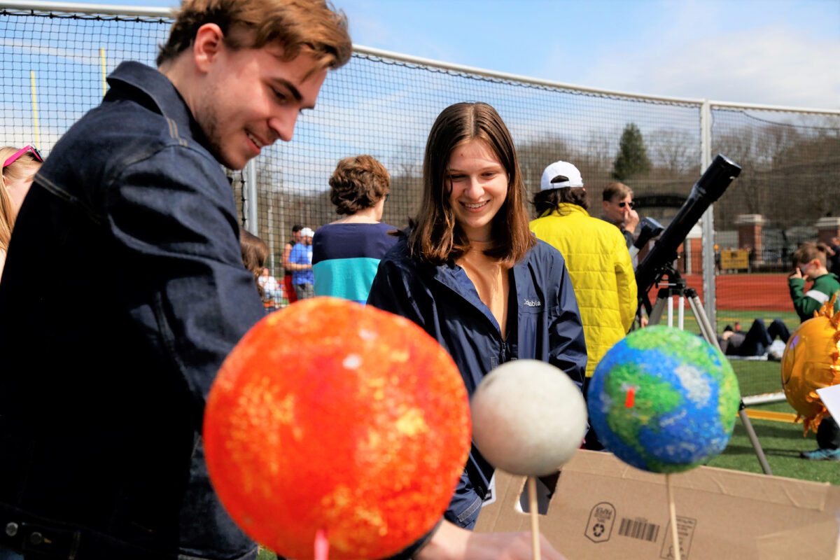 Students at the Astronomy Club table