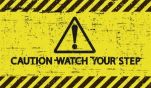 Caution Watch Your Step sign