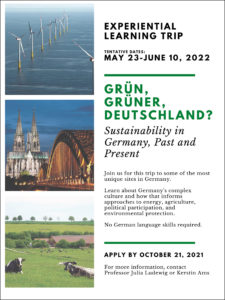 Poster announcing Germany Experiential Learning trip